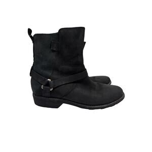 Teva De La Vina Dos Boots Womens 7 Black Waterproof Leather Side Zip